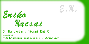 eniko macsai business card